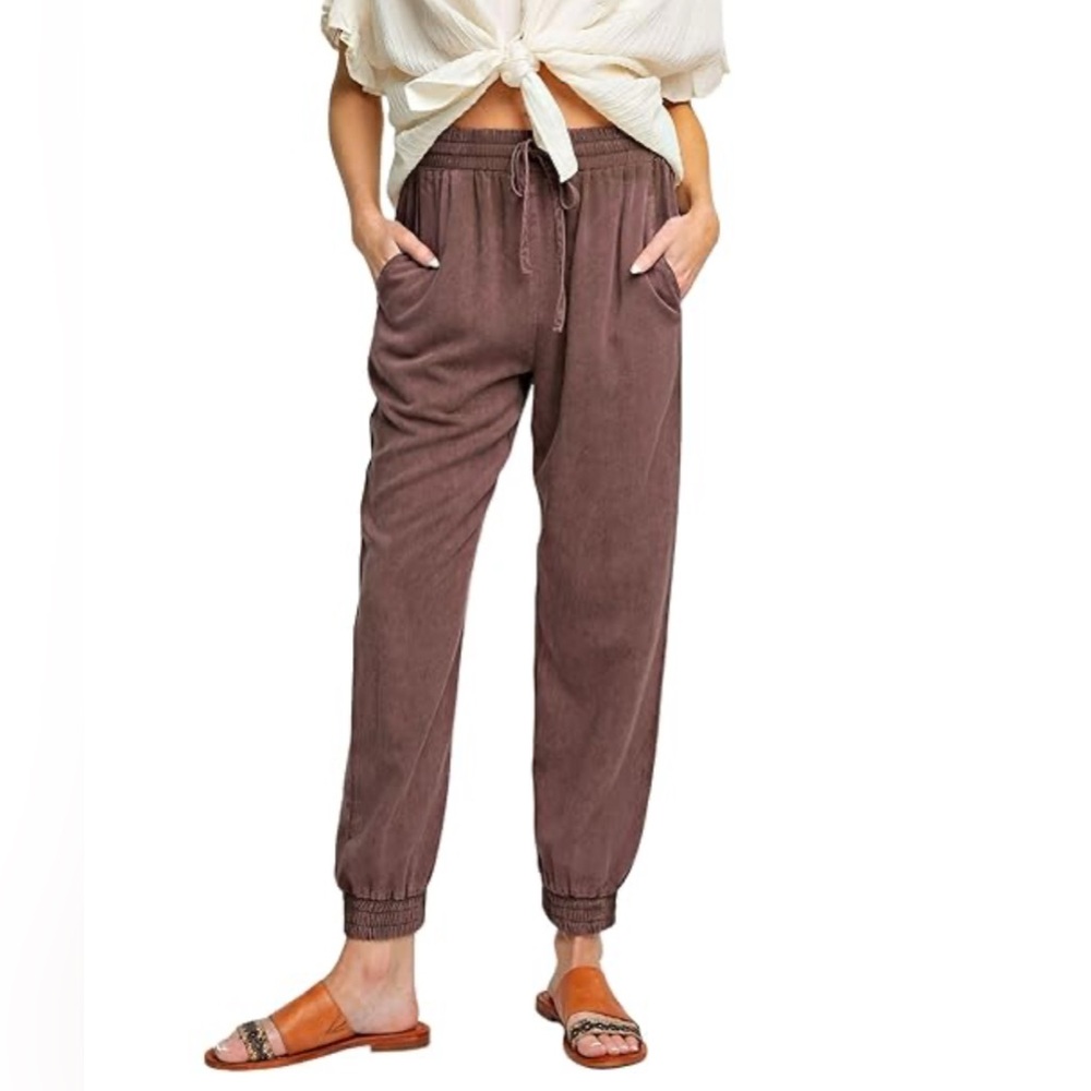 Coastal Comfort Women’s Cargo Jogger Pants XXL Brown Lyocell Cotton Blend NEW